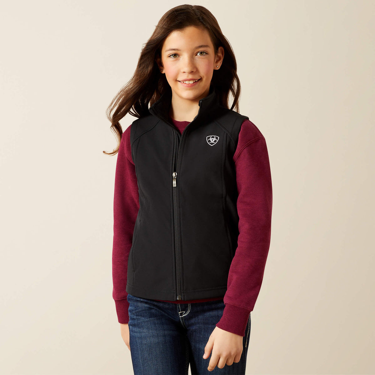 Ariat Logo Softshell Vest Kids - BLACK/SOUTHWEST MINIMAL PRINT