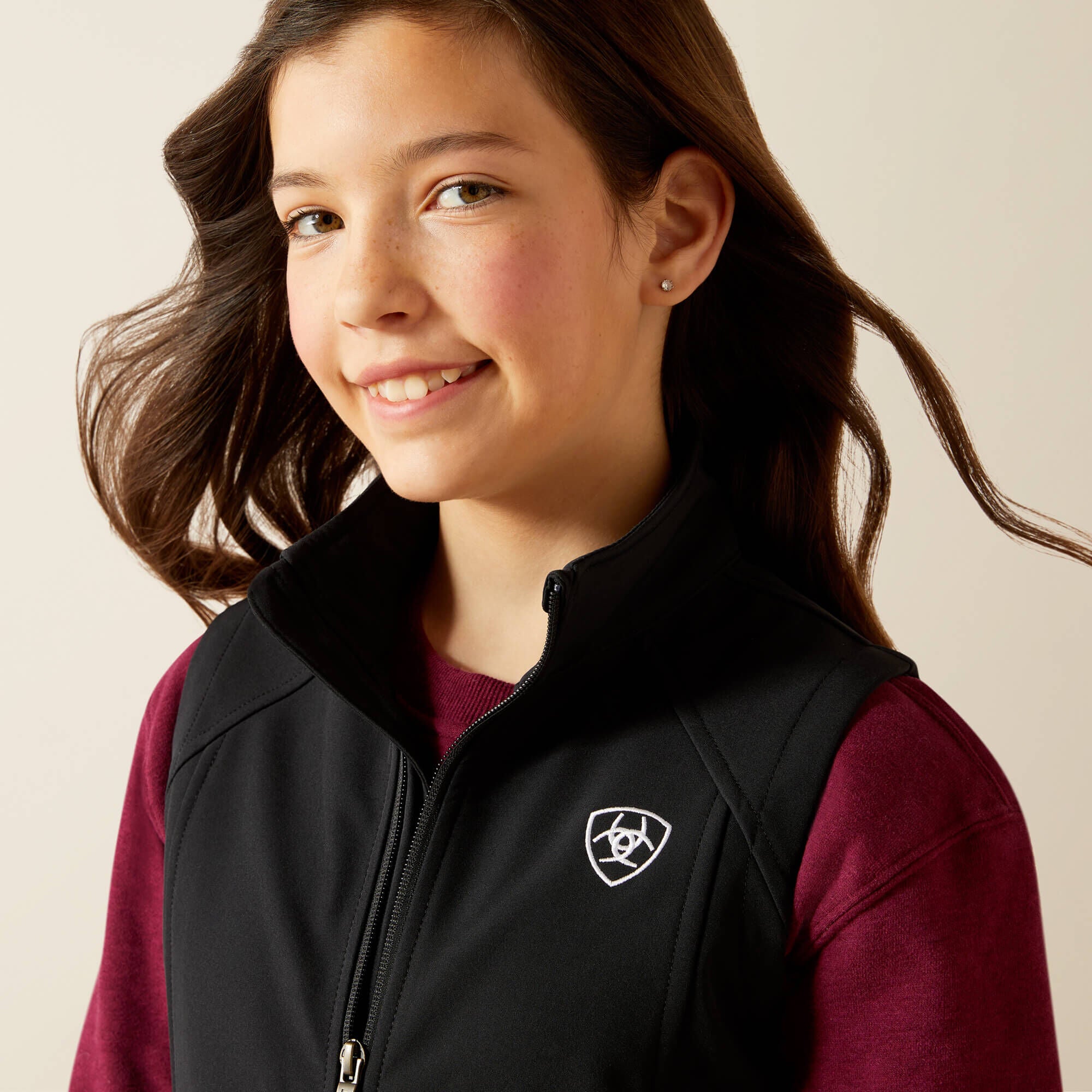 Ariat Logo Softshell Vest Kids - BLACK/SOUTHWEST MINIMAL PRINT