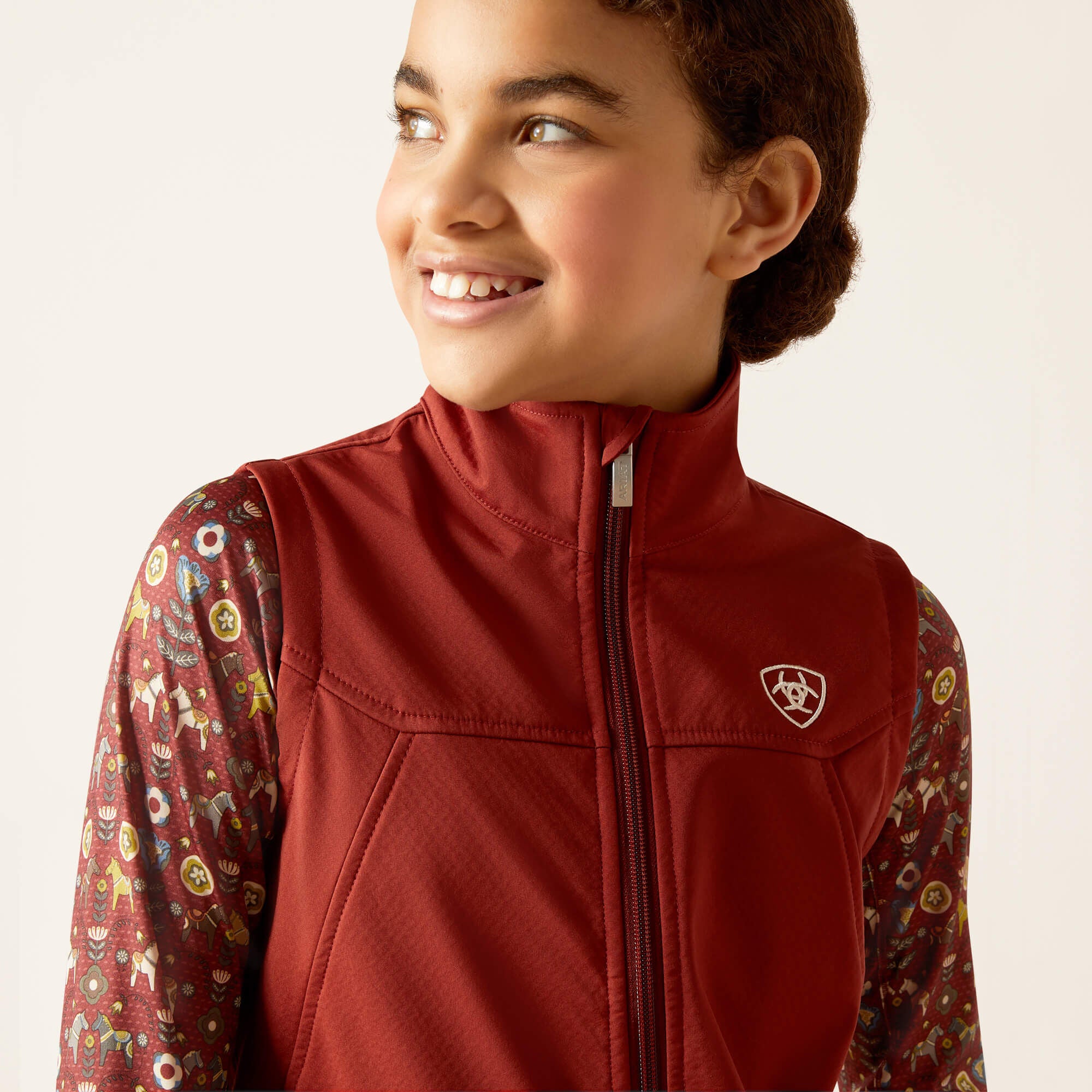 New Team Softshell Vest Kids - FIRED BRICK