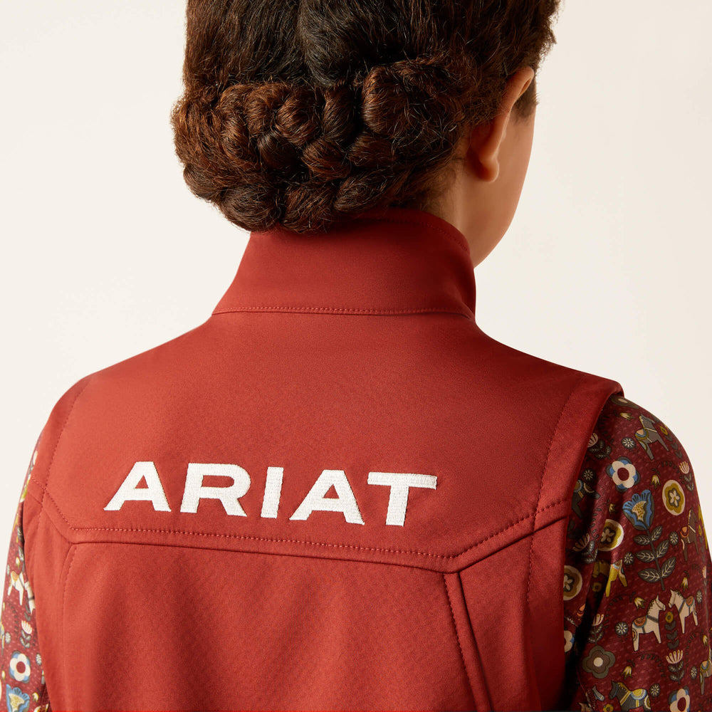 New Team Softshell Vest Kids - FIRED BRICK