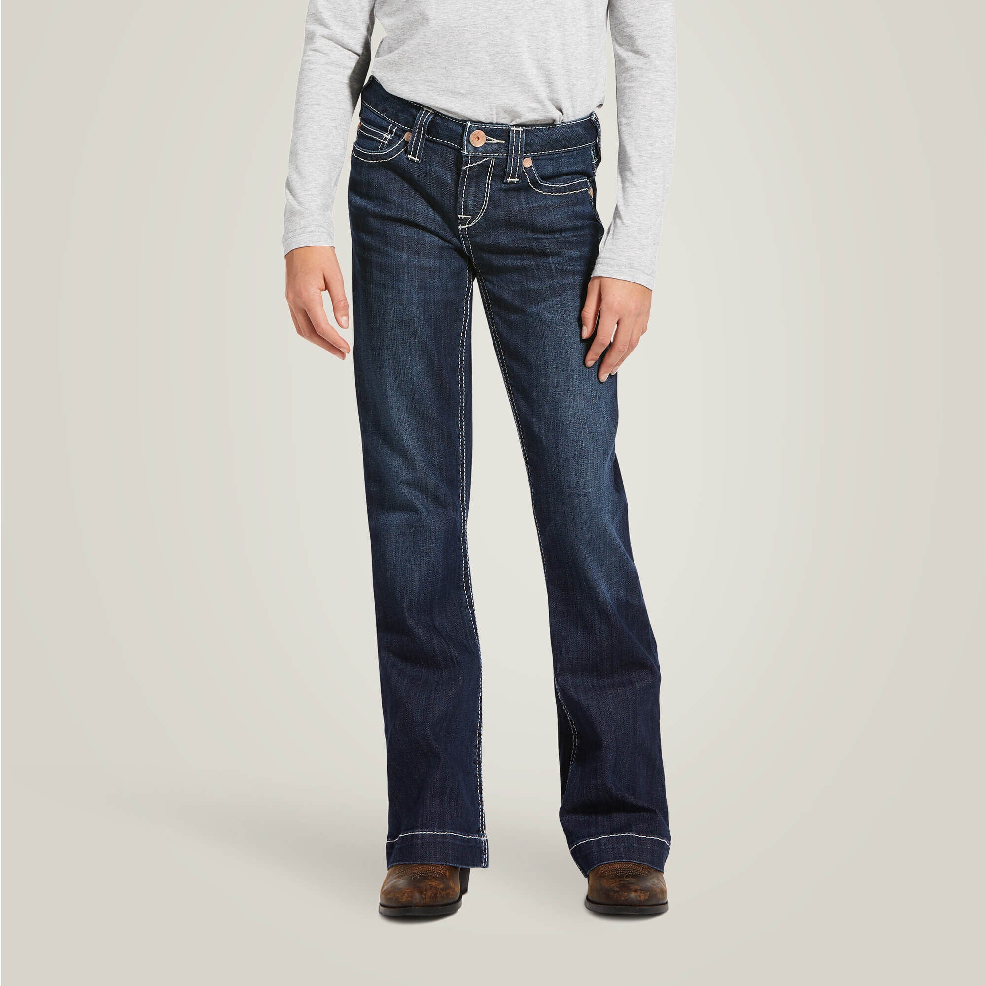 Trouser Mid Rise Stretch Ella Wide Leg Jean Kids - NAOMI