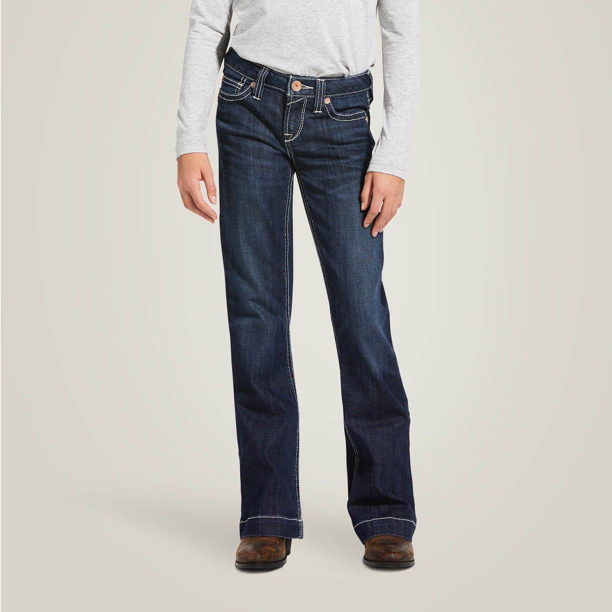 Trouser Mid Rise Stretch Ella Wide Leg Jean Kids - NAOMI