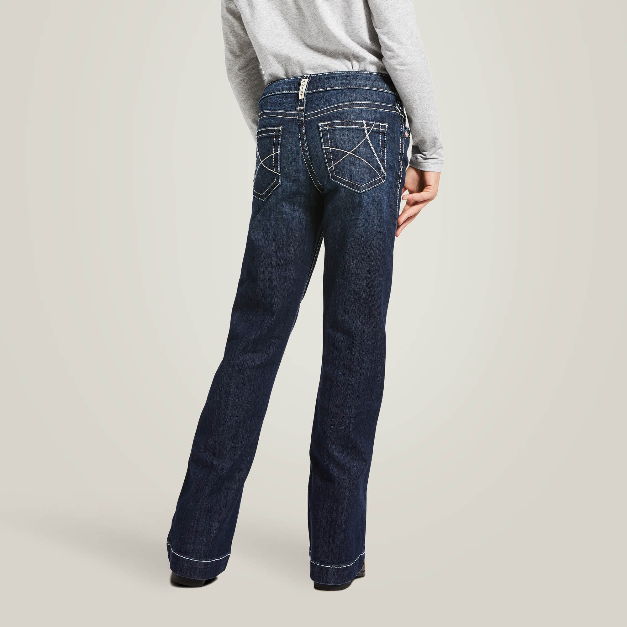 Trouser Mid Rise Stretch Ella Wide Leg Jean Kids - NAOMI