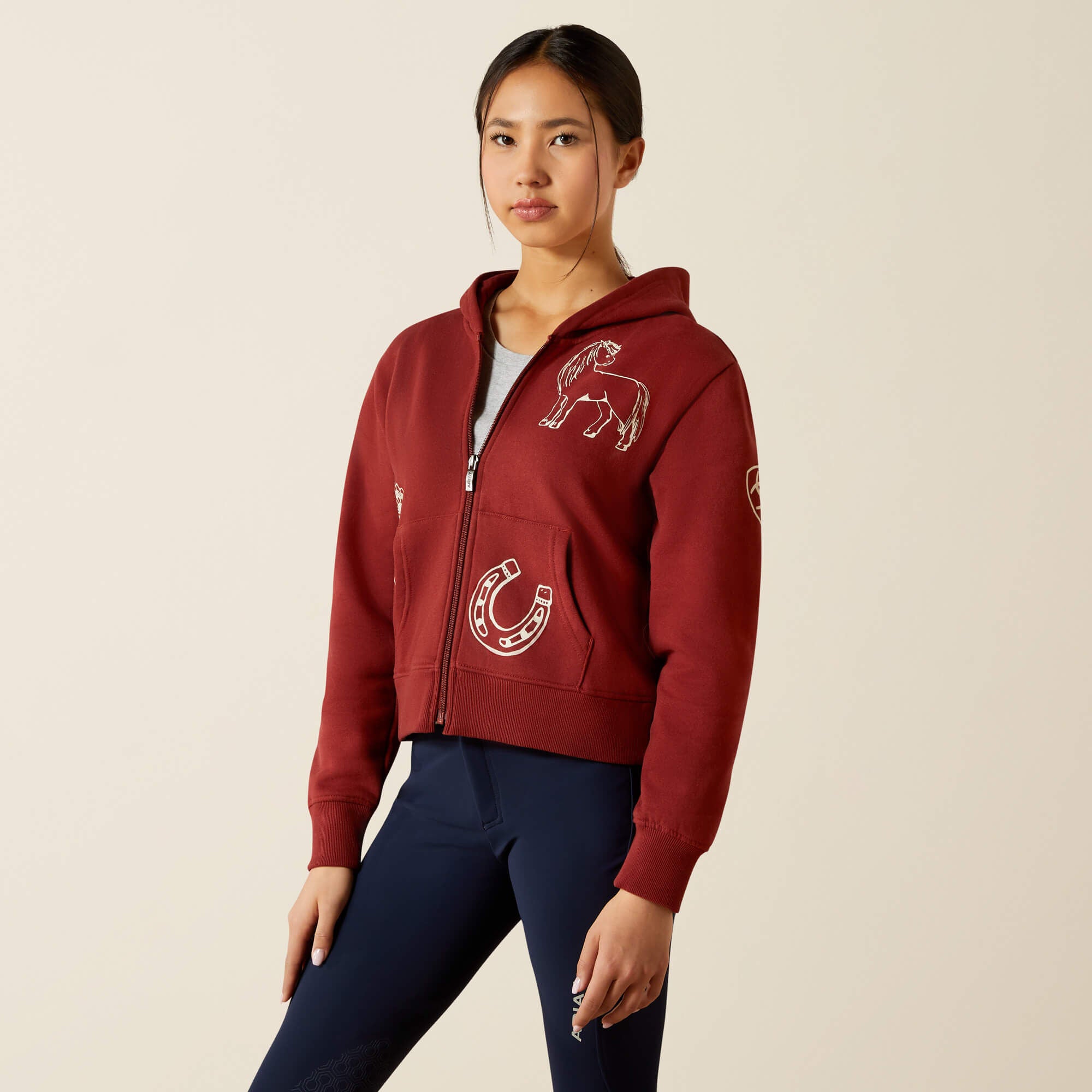 Spiffy Full Zip Sweatshirt Kids - MADDER BROWN
