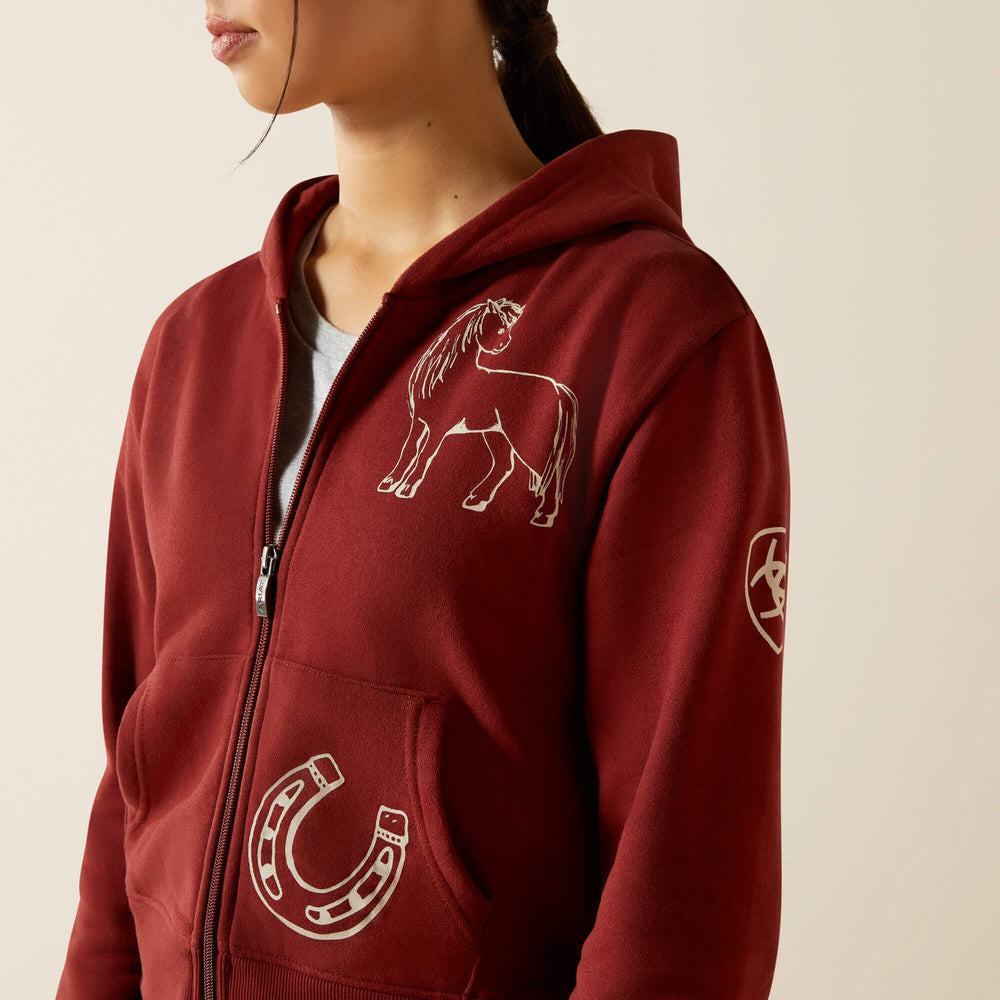 Spiffy Full Zip Sweatshirt Kids - MADDER BROWN