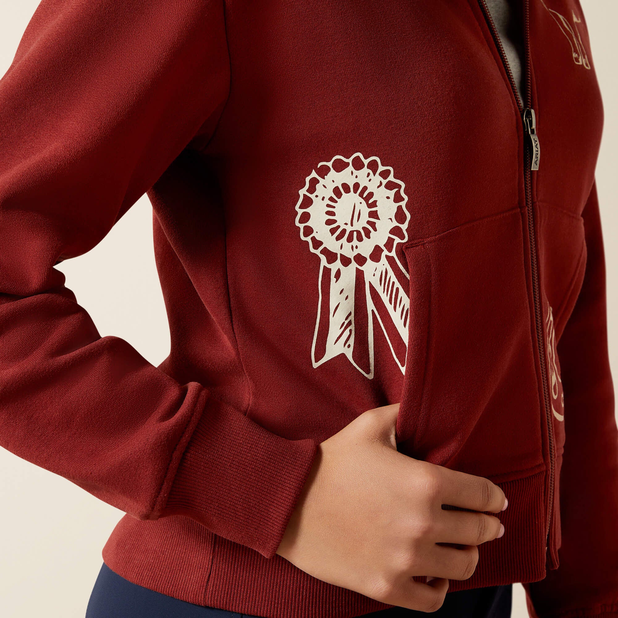 Spiffy Full Zip Sweatshirt Kids - MADDER BROWN