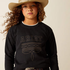 Booted Logo Sweatshirt Kids - BLACK