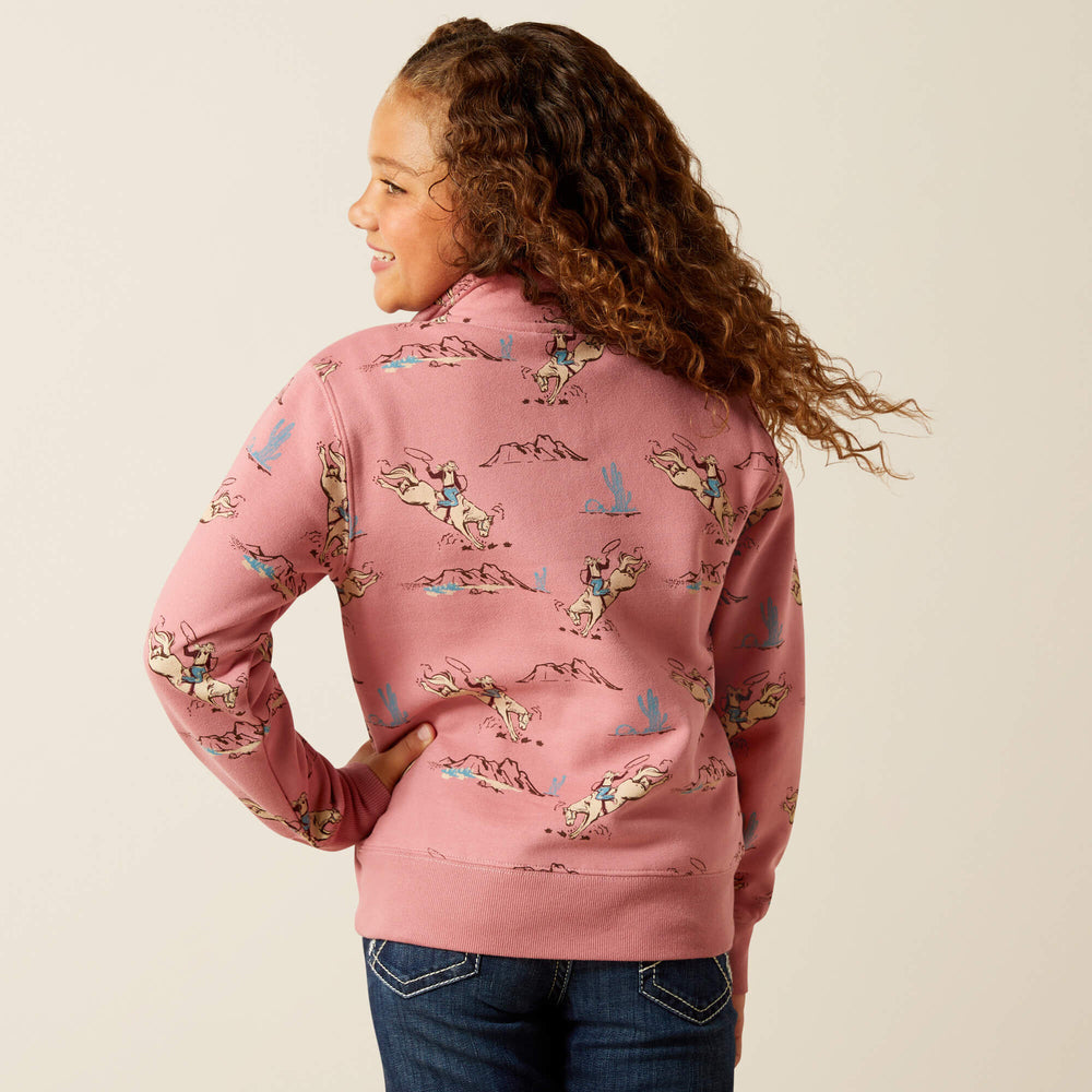 Bronc Scene 1/4 Zip Sweatshirt Kids - BRONC TOILE