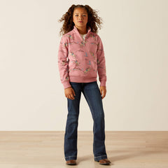 Bronc Scene 1/4 Zip Sweatshirt Kids - BRONC TOILE