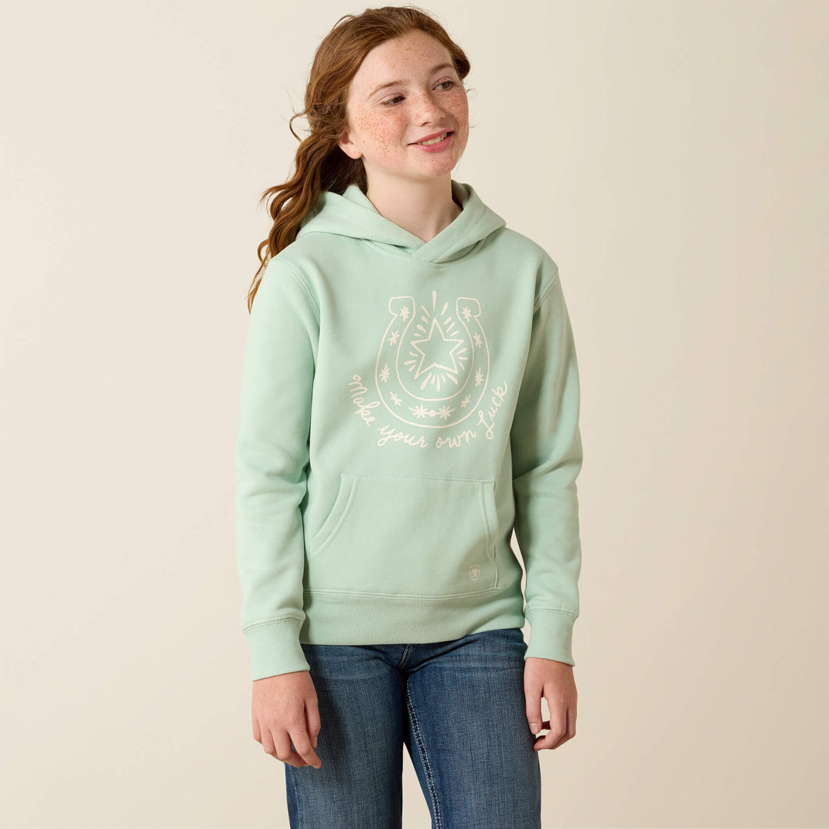 Make Your Own Luck Hoodie Kids - SILT GREEN