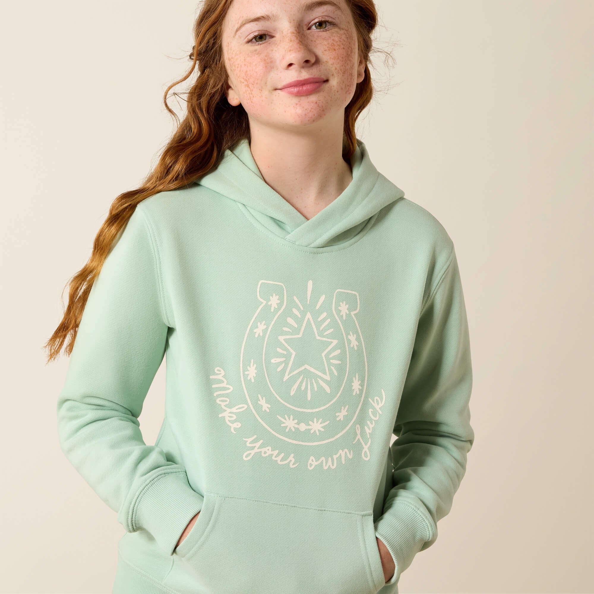Make Your Own Luck Hoodie Kids - SILT GREEN