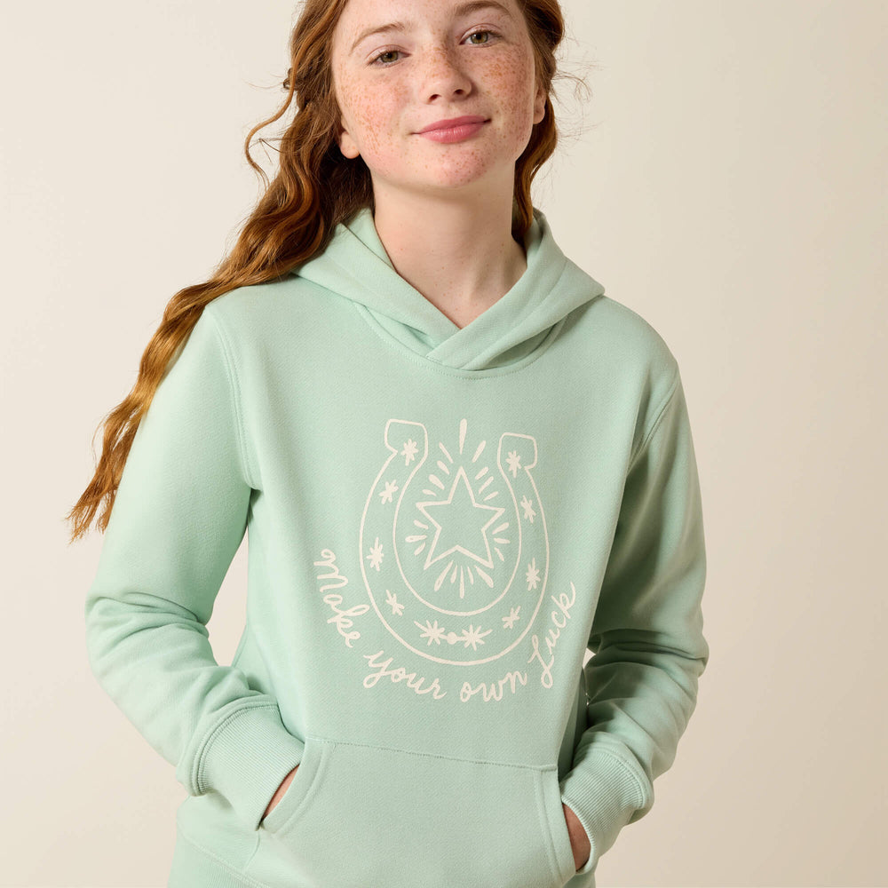 Make Your Own Luck Hoodie Kids - SILT GREEN