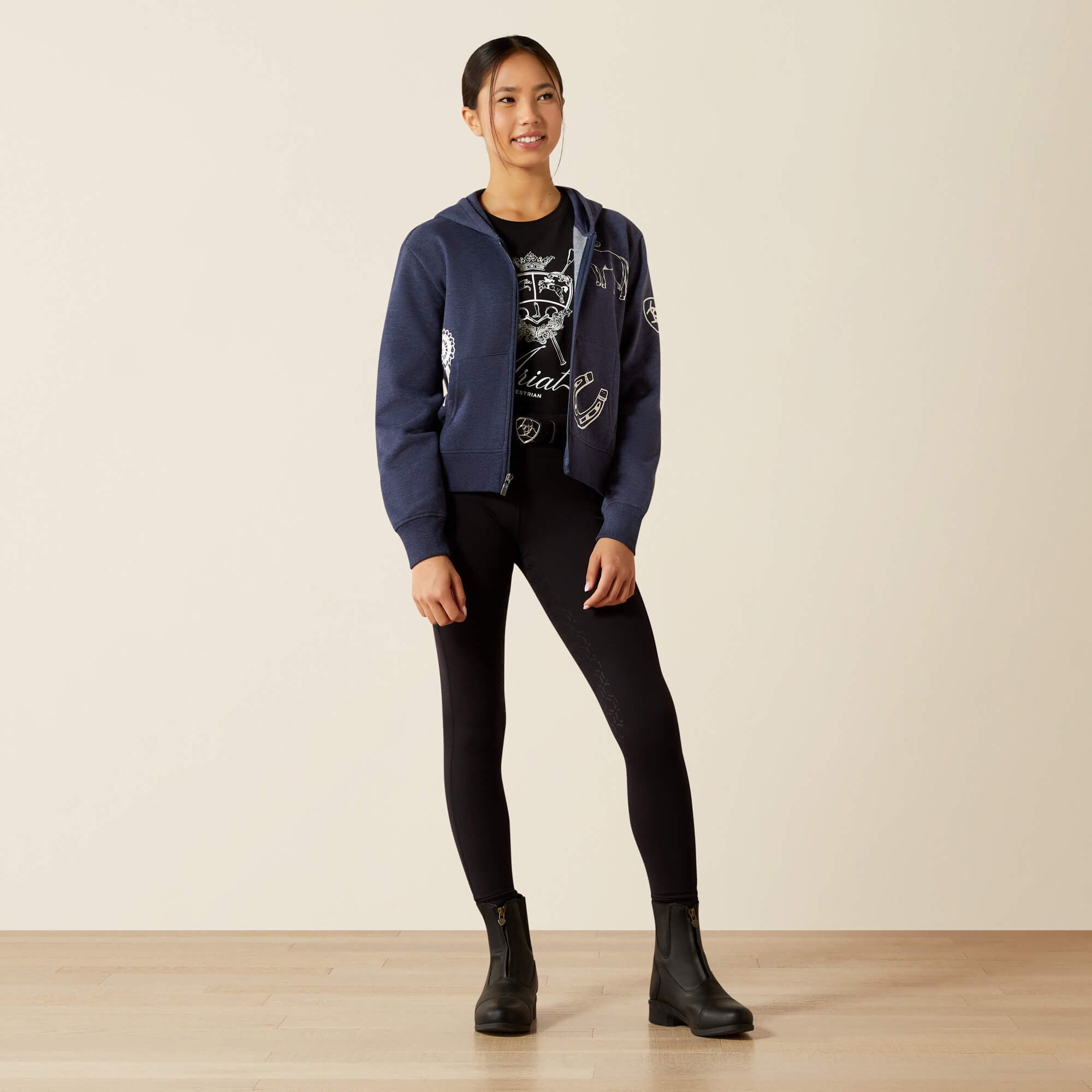Spiffy Full Zip Sweatshirt Kids - NAVY HEATHER