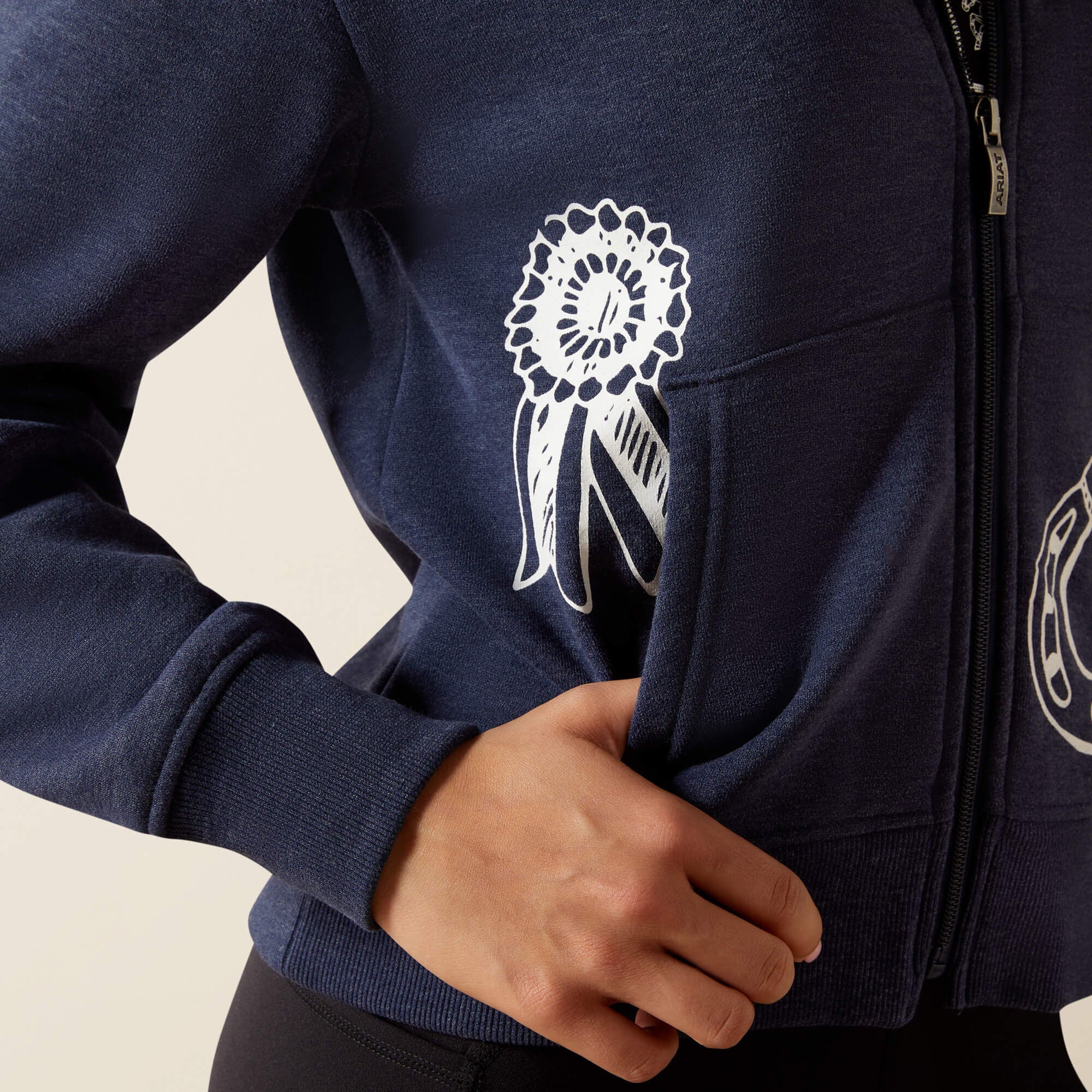 Spiffy Full Zip Sweatshirt Kids - NAVY HEATHER