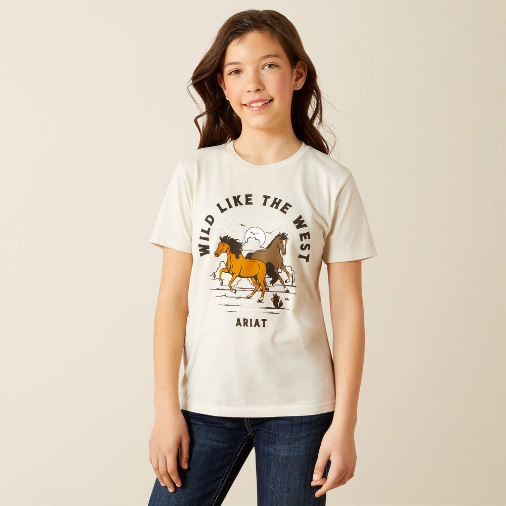 Ariat Wild Like the West T-Shirt Kids - NATURAL