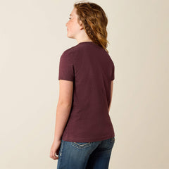 Ariat Skulls Florals T-Shirt Kids - WINE