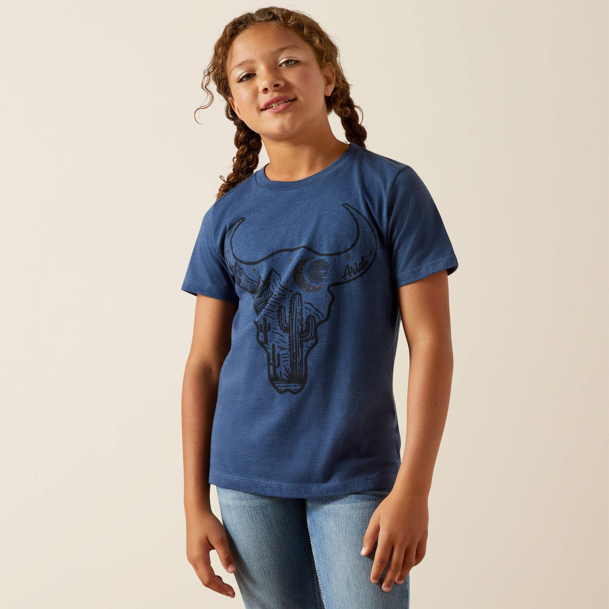 Ariat Bull Night Sky T-Shirt Kids - NAVY HEATHER