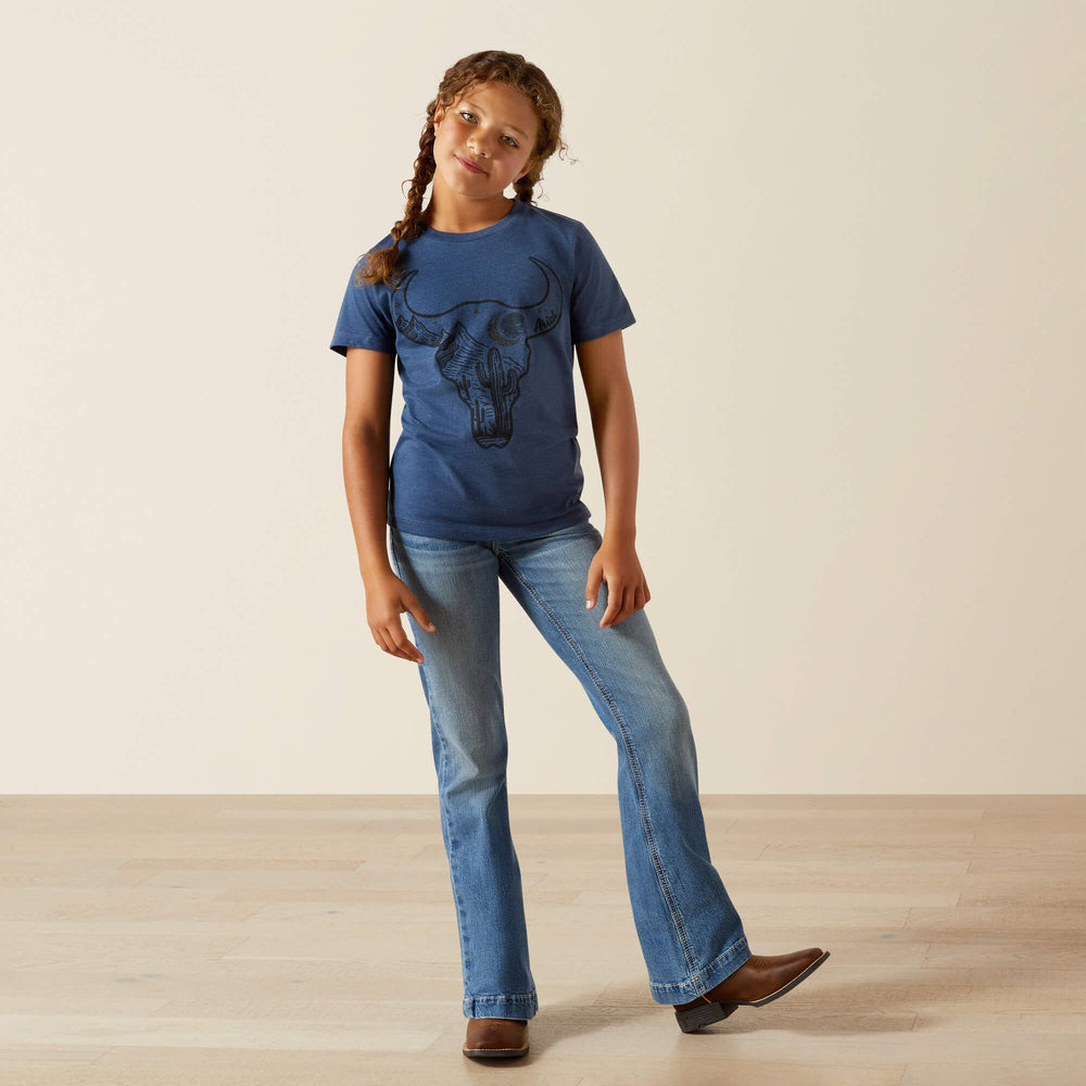 Ariat Bull Night Sky T-Shirt Kids - NAVY HEATHER