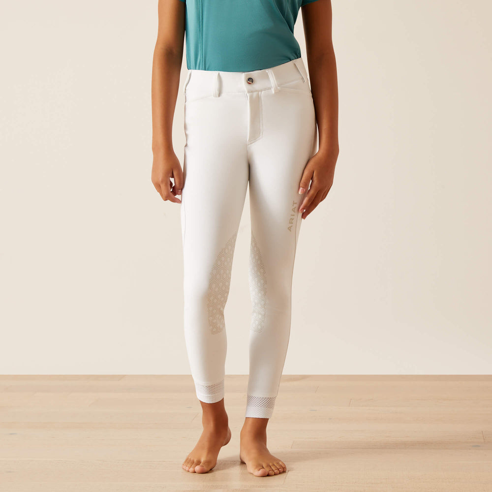 Tri Factor Grip Knee Patch Breech Kids - WHITE
