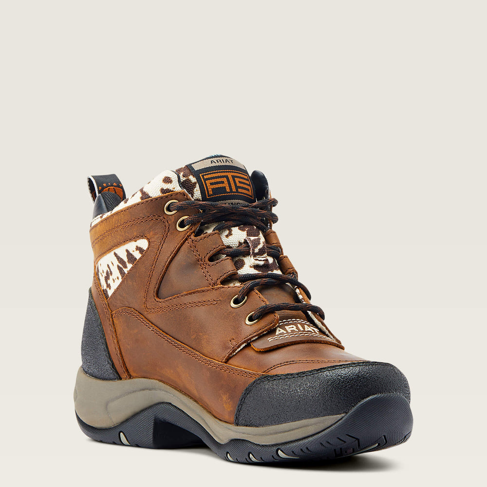 Terrain Waterproof Boot - DISTRESSED BROWN/ SPECKLED COW PRINT