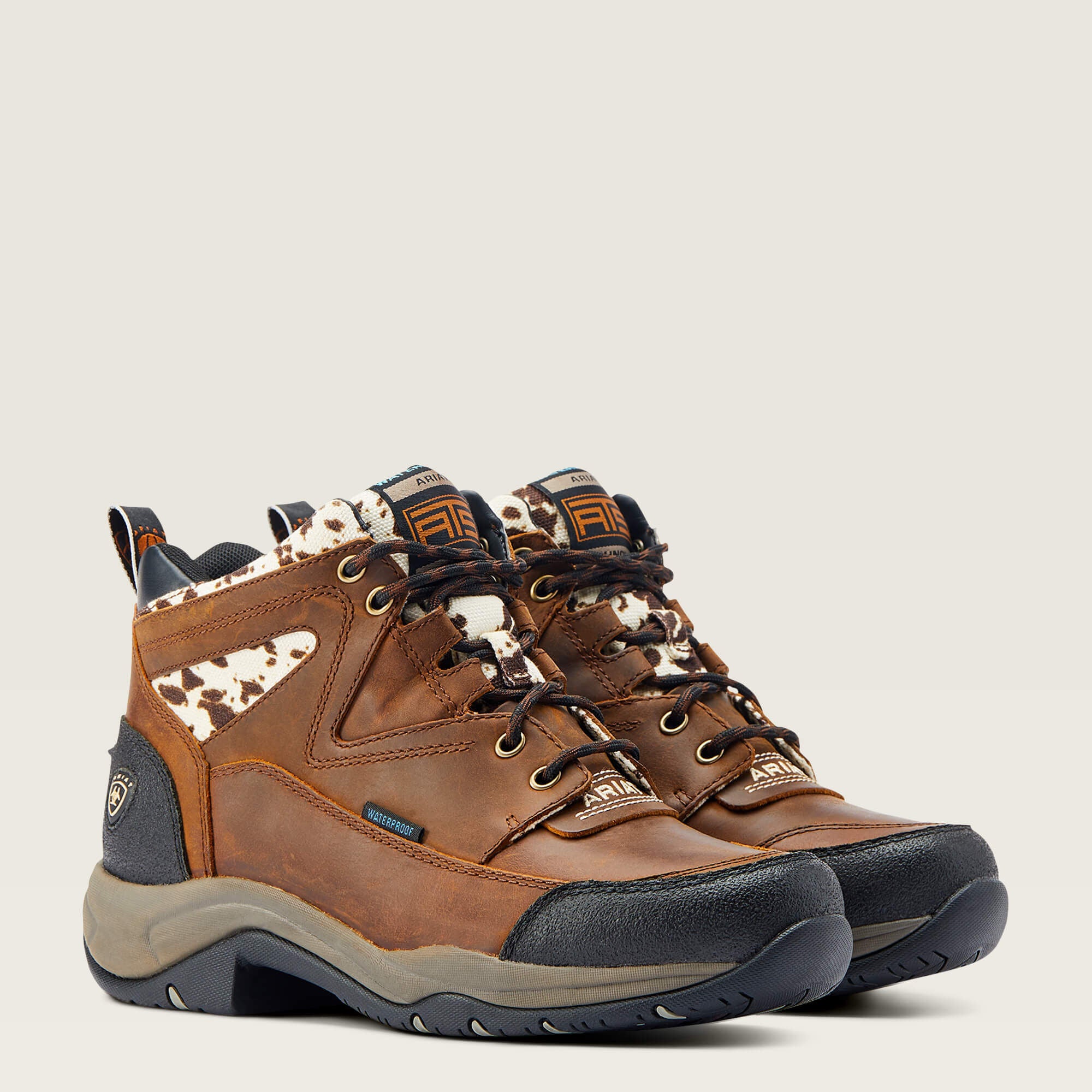 Terrain Waterproof Boot - DISTRESSED BROWN/ SPECKLED COW PRINT