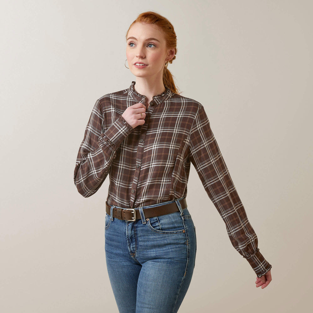 Clarion Blouse - MOLE PLAID