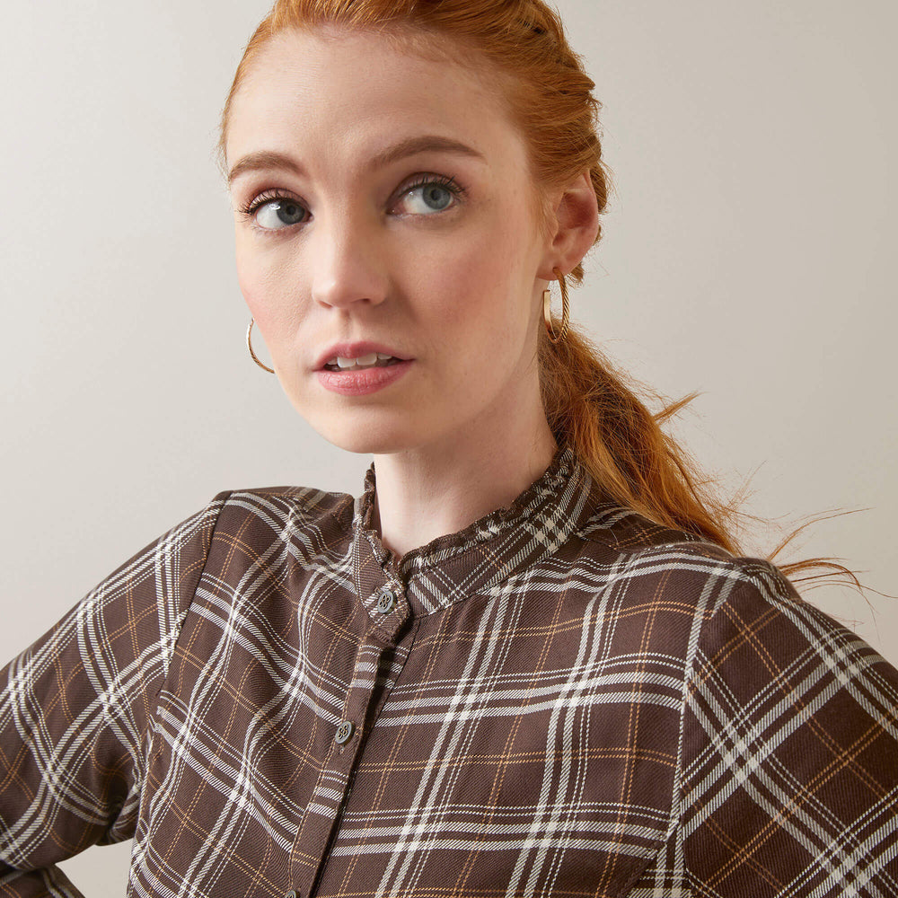 Clarion Blouse - MOLE PLAID