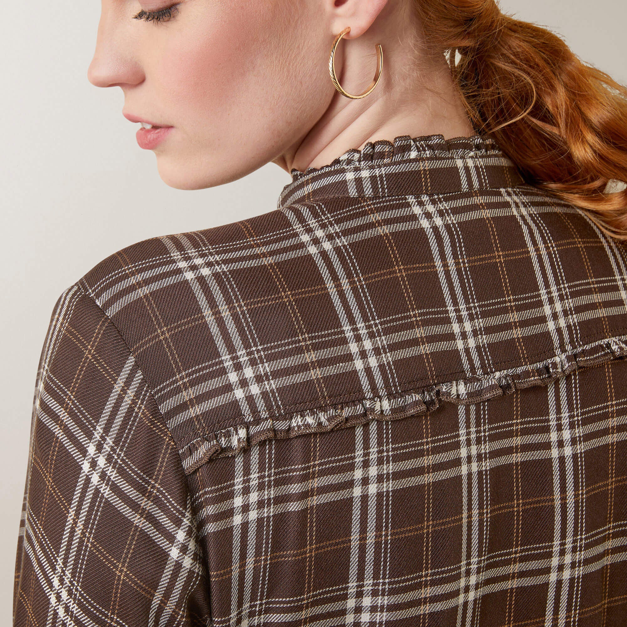 Clarion Blouse - MOLE PLAID