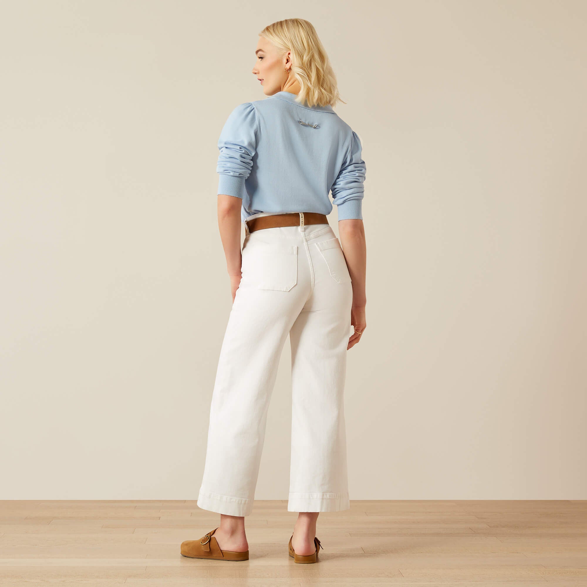 Ultra High Rise Countryside Wide Leg Crop Jeans - WHITE