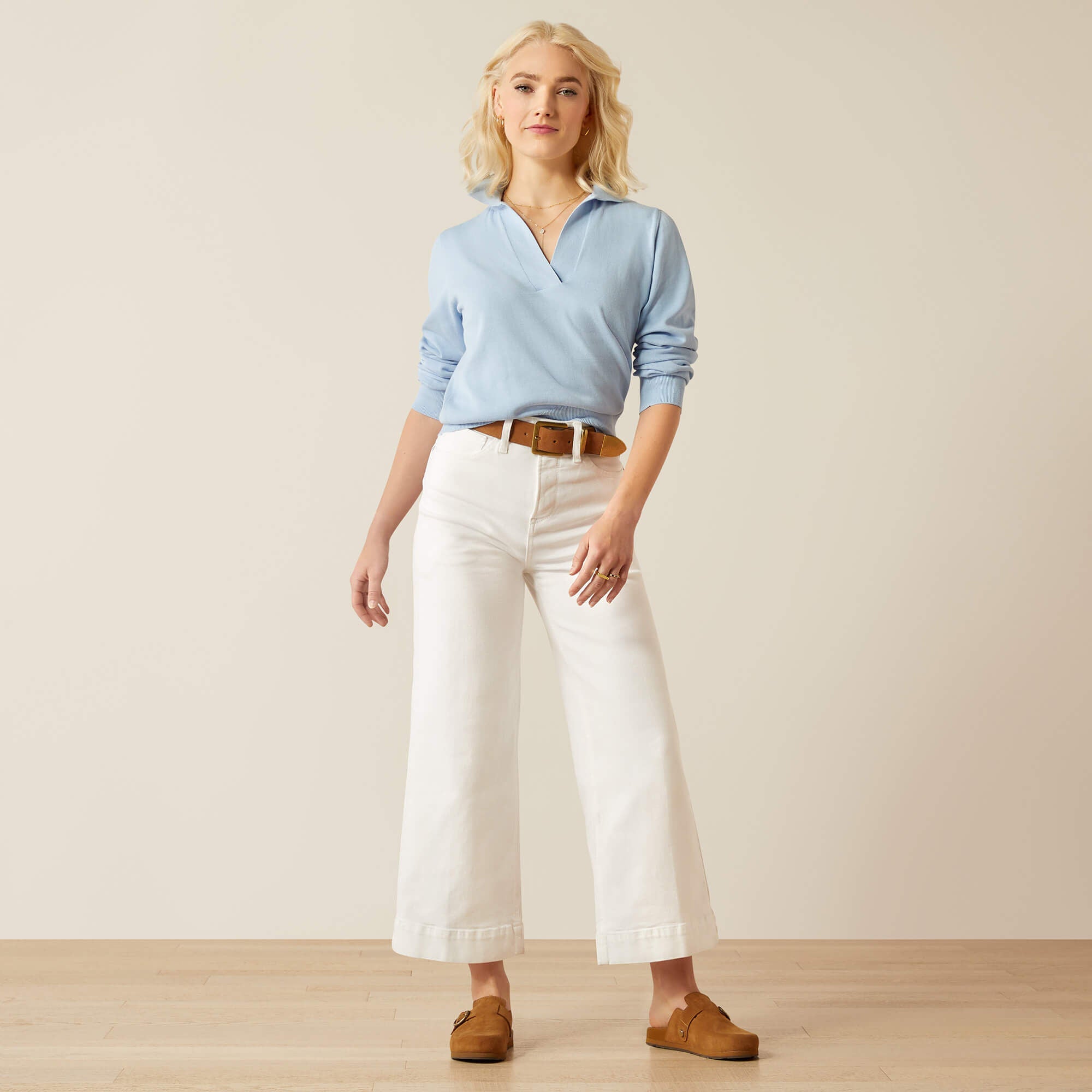 Ultra High Rise Countryside Wide Leg Crop Jeans - WHITE