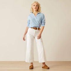 Ultra High Rise Countryside Wide Leg Crop Jeans - WHITE