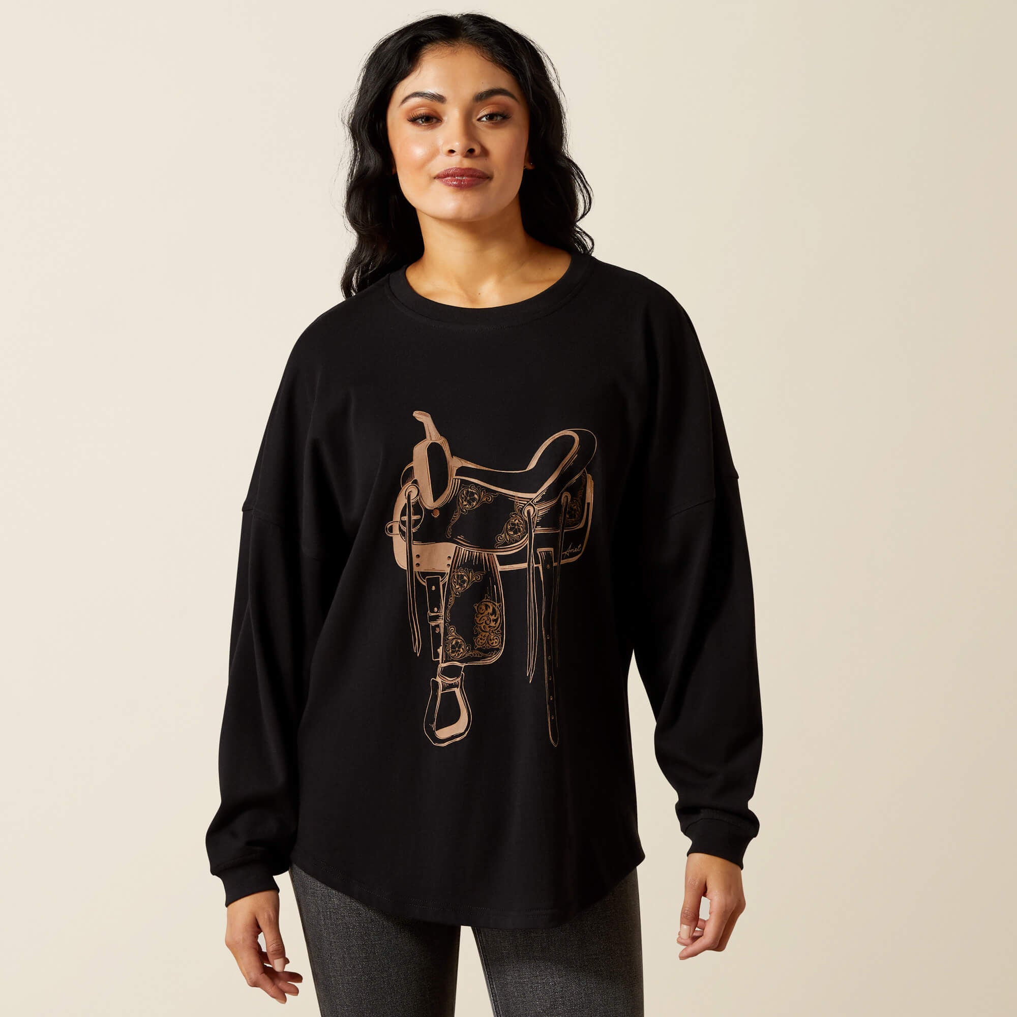 Canvas Oversized T-Shirt - BLACK