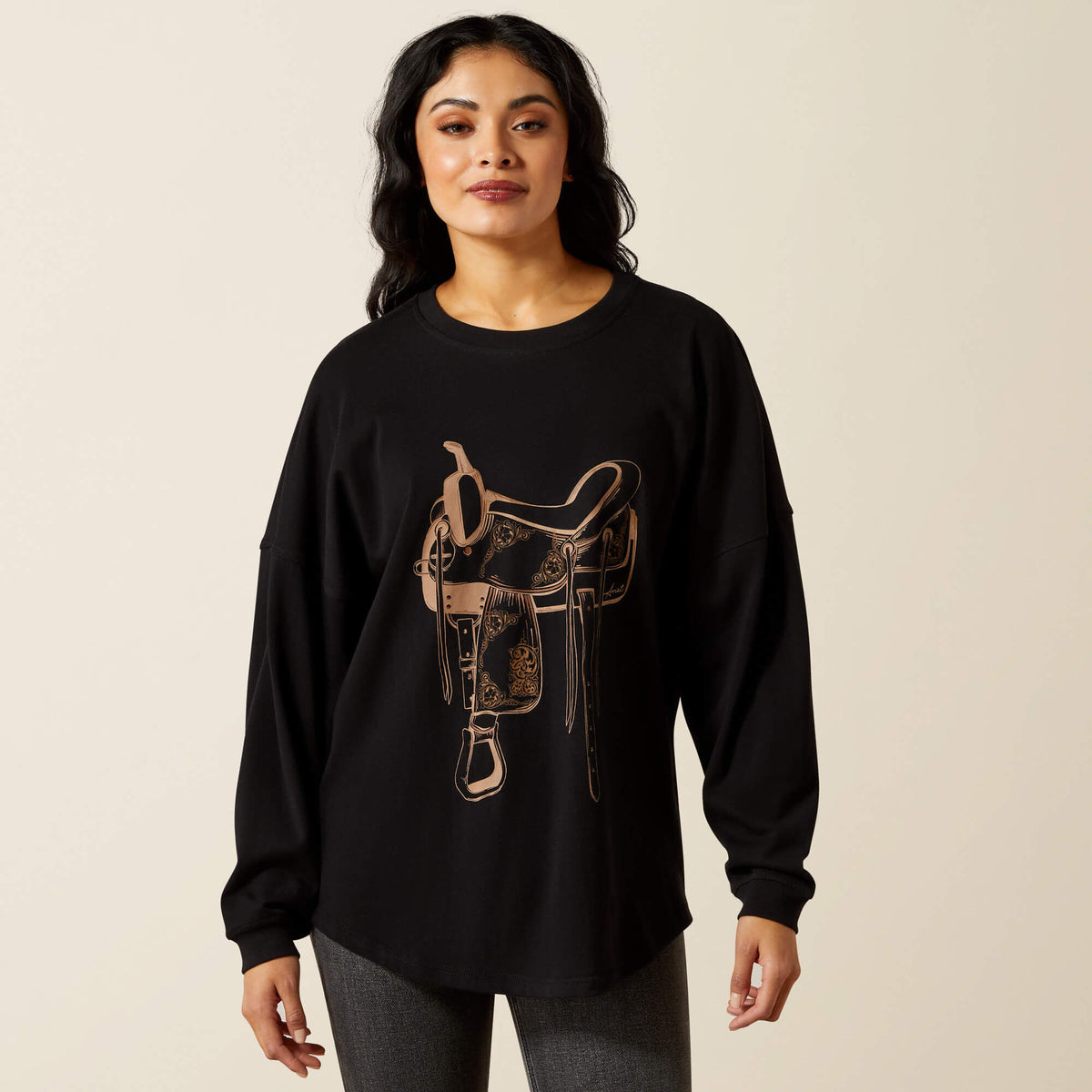 Canvas Oversized T-Shirt - BLACK