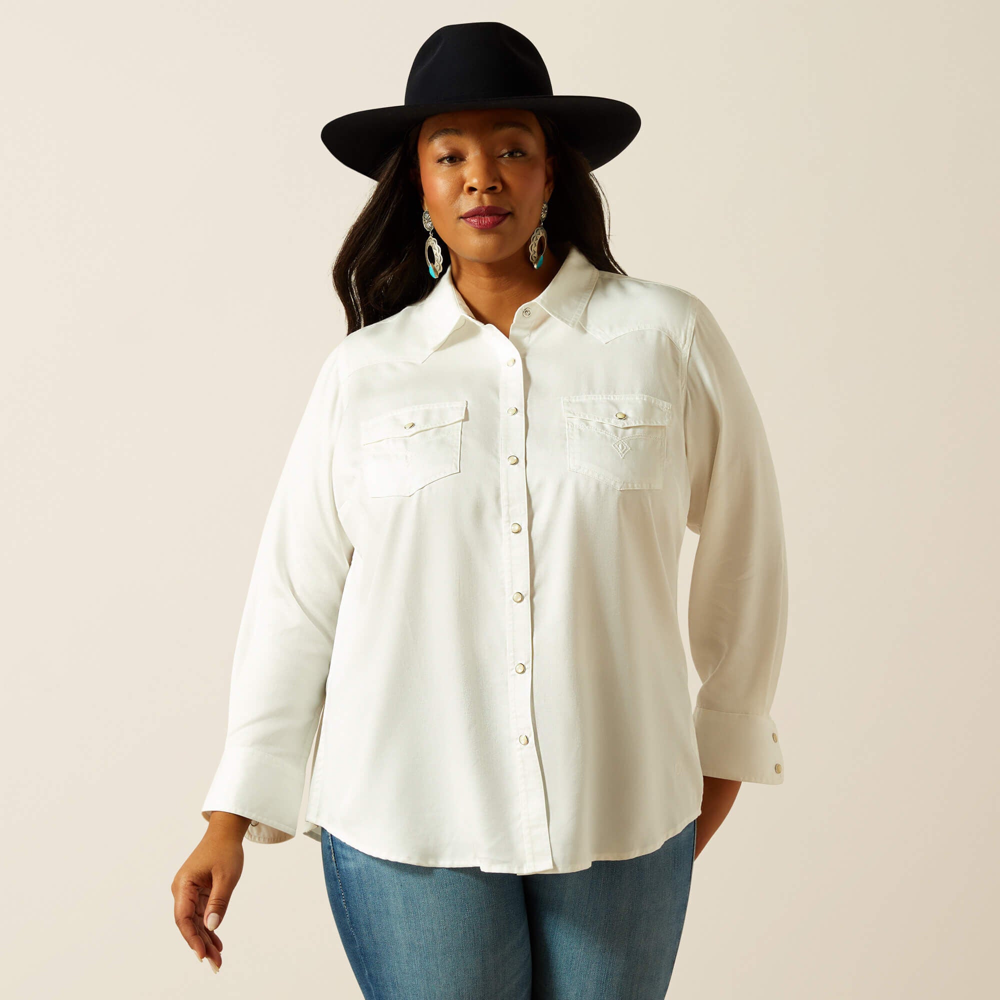 Timeless Western Shirt - CLOUD DANCER