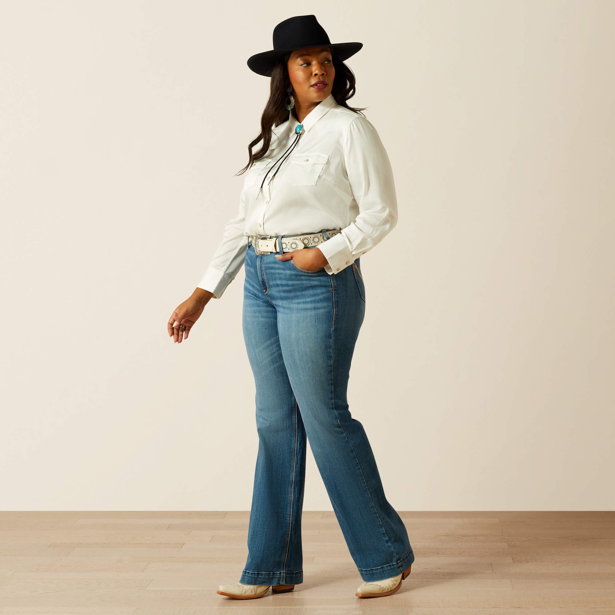 Timeless Western Shirt - CLOUD DANCER
