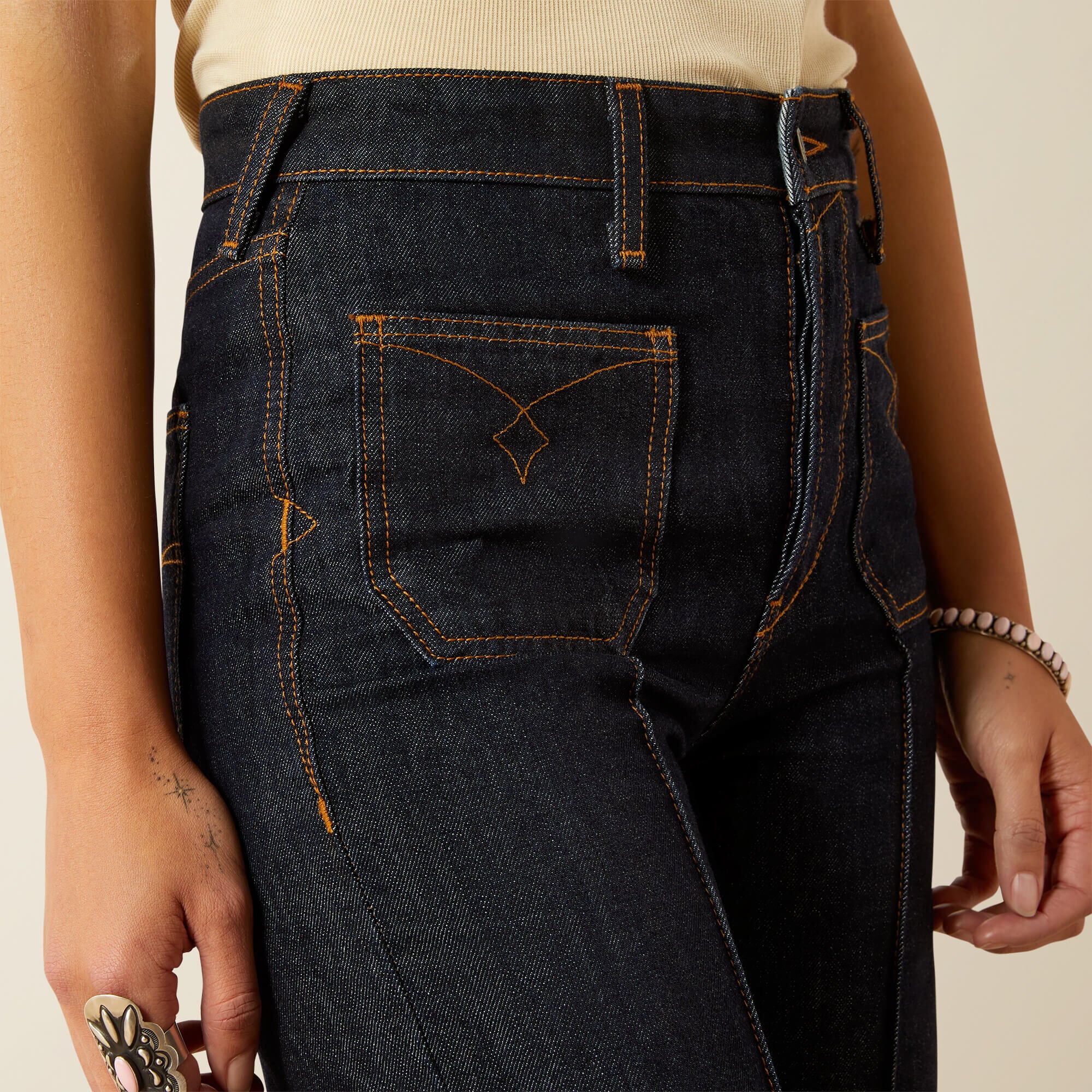 Ultra High Rise Tomboy Western Utility Wide Leg Jean - RINSE