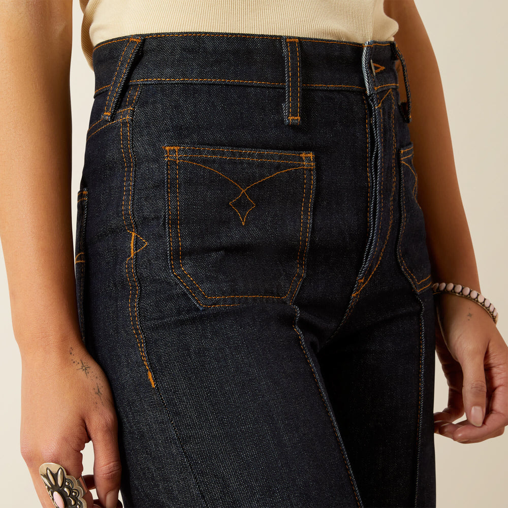 Ultra High Rise Tomboy Western Utility Wide Leg Jean - RINSE