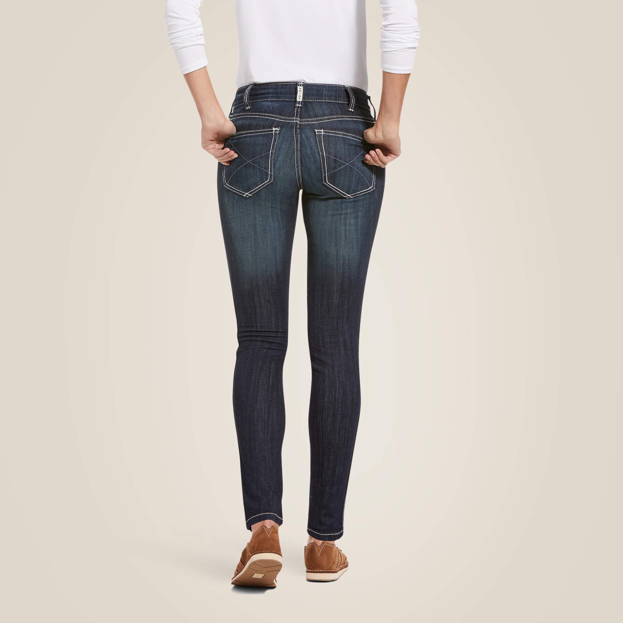 R.E.A.L. Mid Rise Stretch Outseam Ella Skinny Jean - CELESTIAL