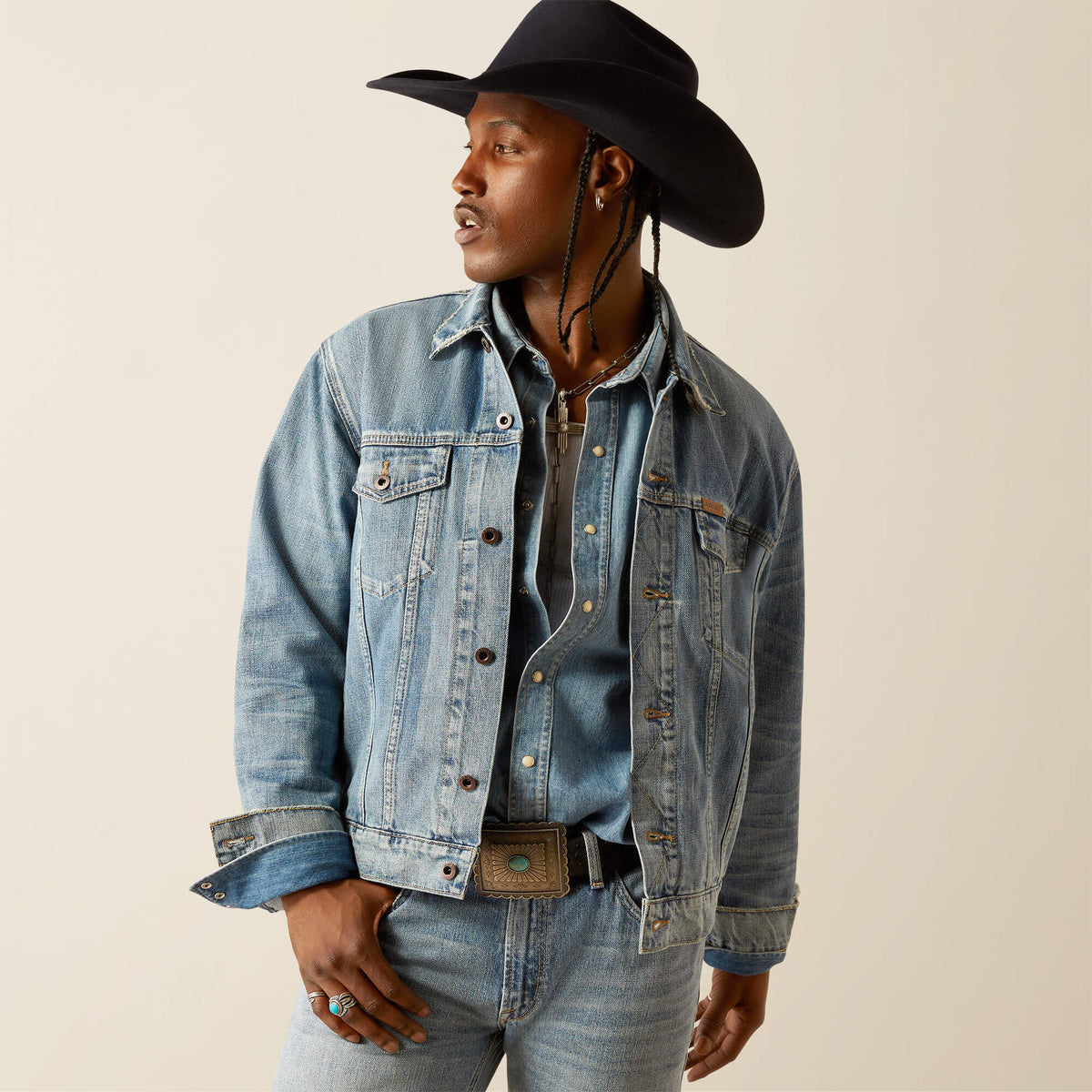 Everybody's Yellowstone Hometown Denim Jacket - LIGHT WORN OUT
