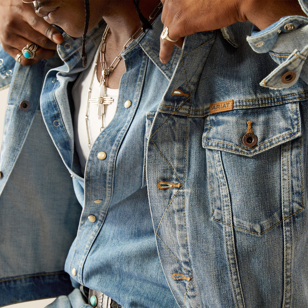 Everybody's Yellowstone Hometown Denim Jacket - LIGHT WORN OUT