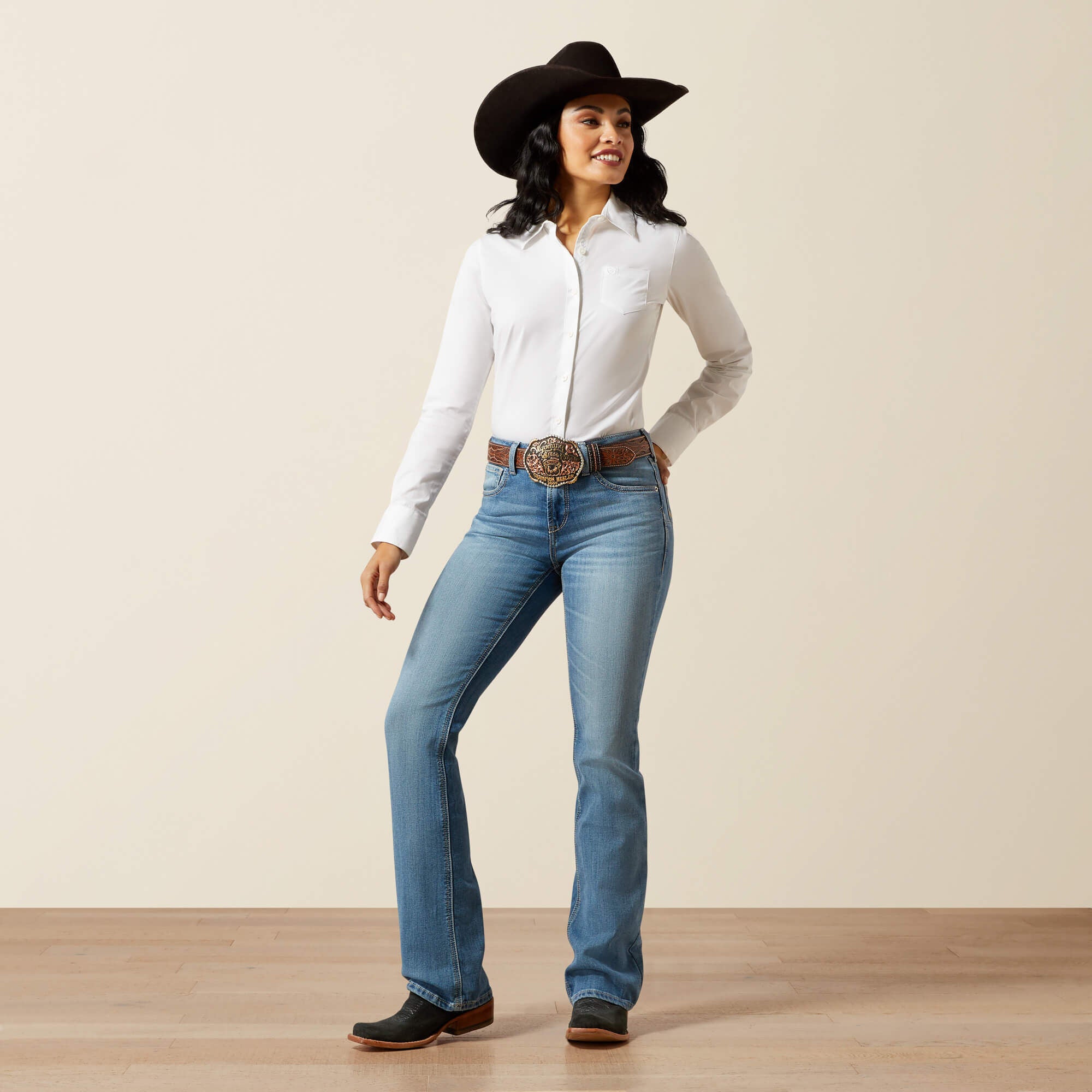 High Rise Rowyn Boot Cut Jean - CHALLIS